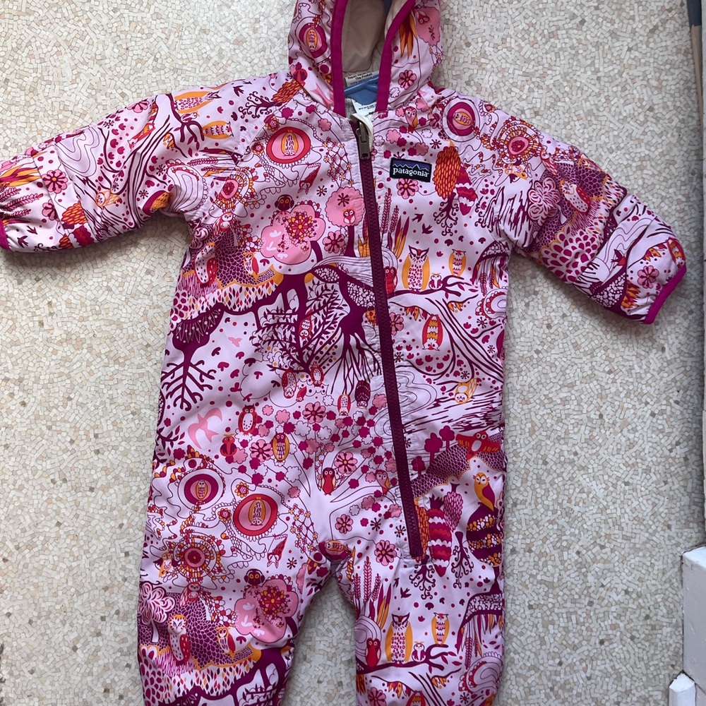 Patagonia Pink Floral Baby Snowsuit